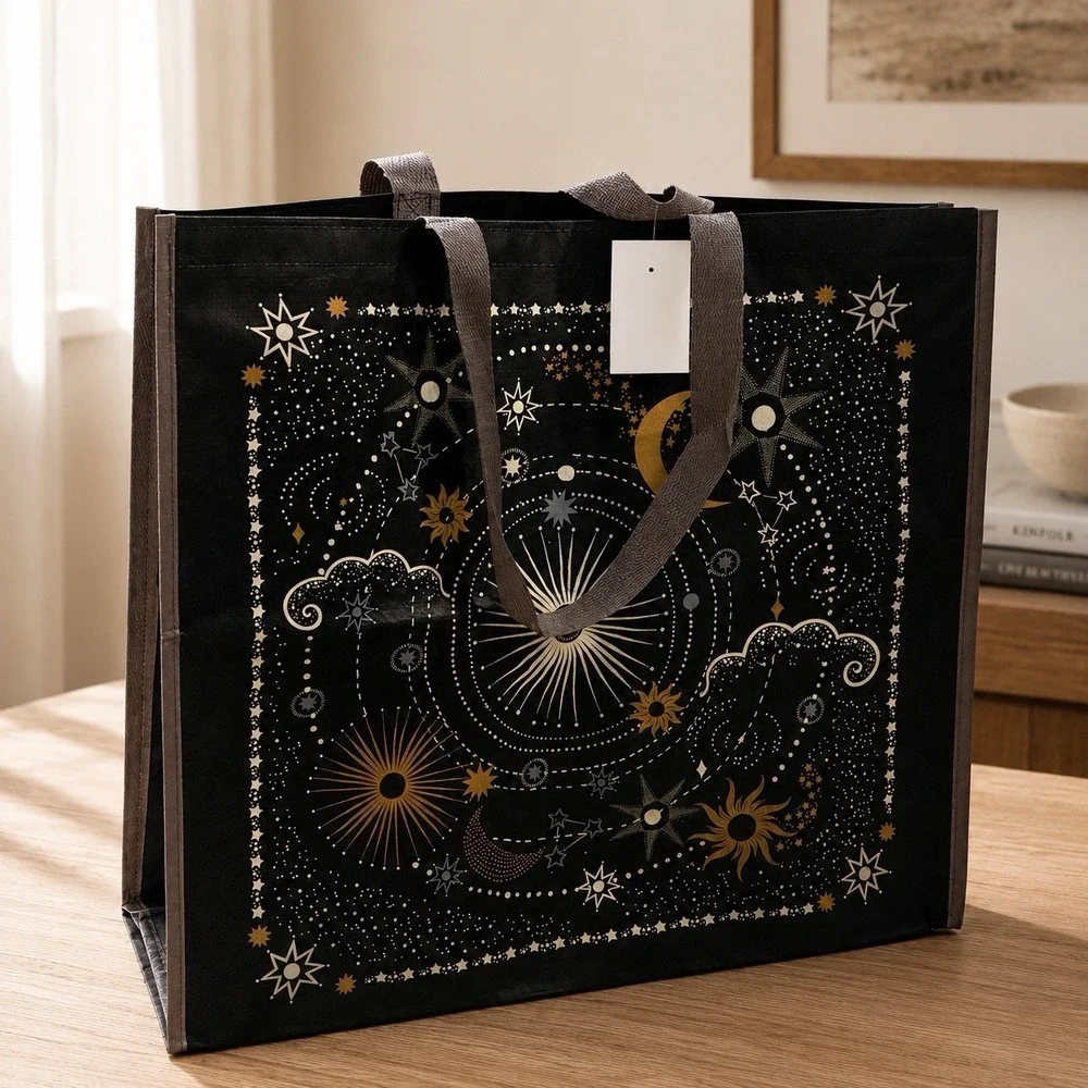 NWT Set Of 3 Viral Celestial Moon‎ Star Reusable Homegoods Tote Bags Ecofriendly